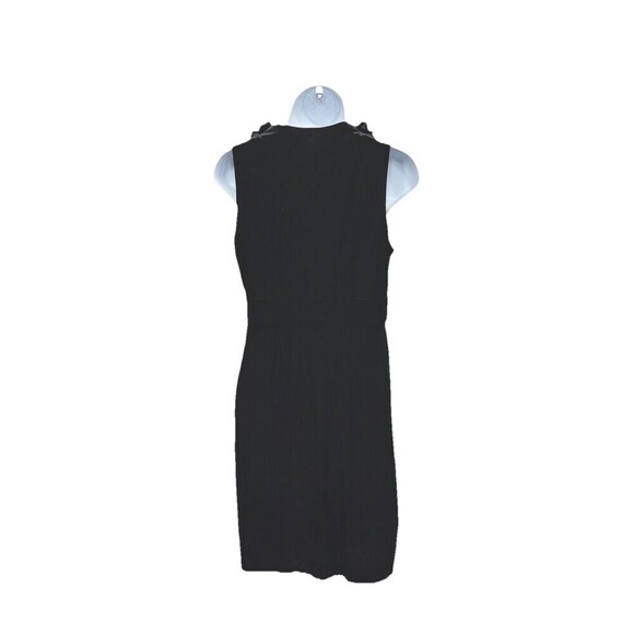 Dress Barn Collection Velvet Cocktail Dress Size 6 Black Sleeveless Ruffle Neck - Picture 4 of 13